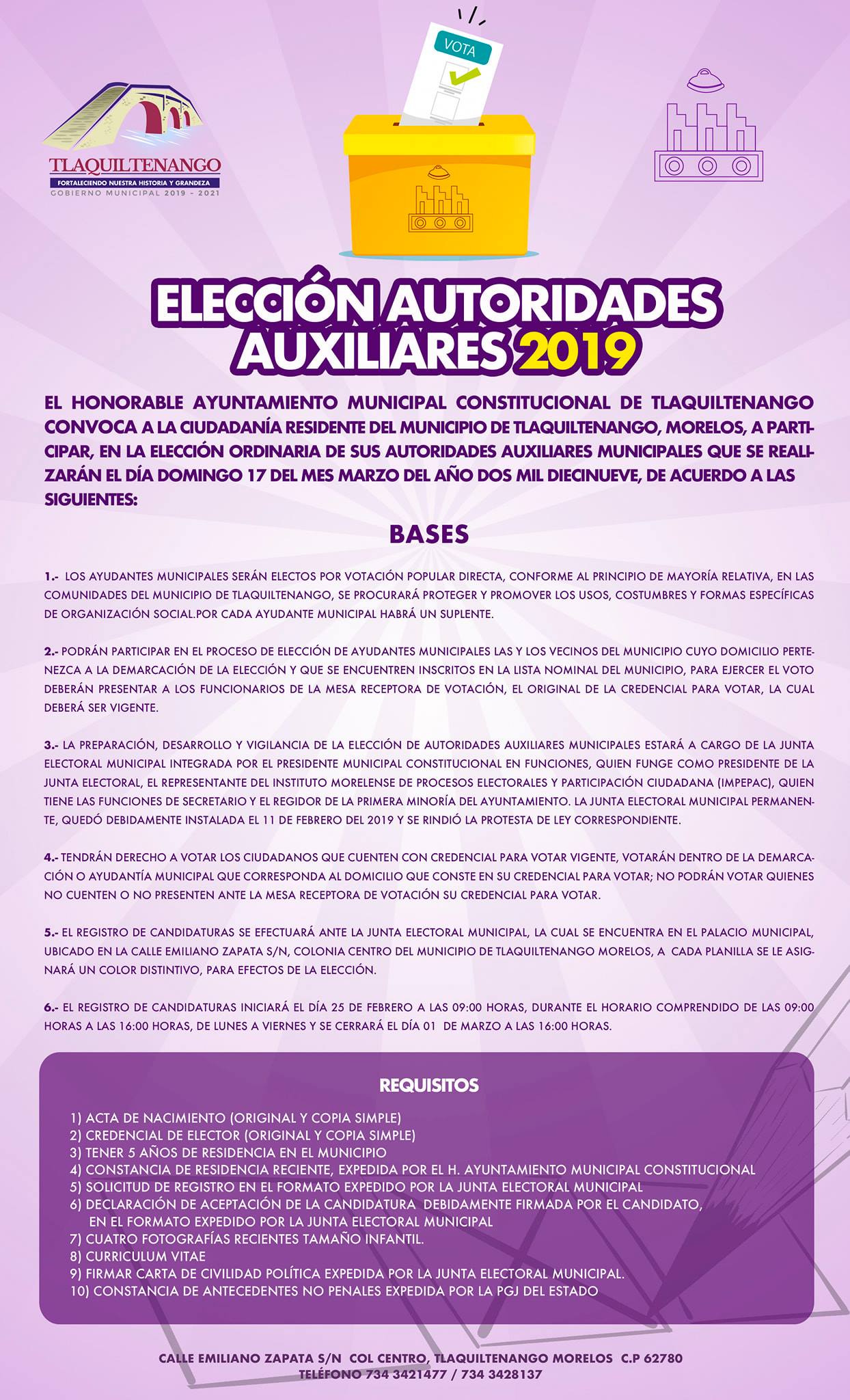 Elección Autoridades Auxiliares 2019